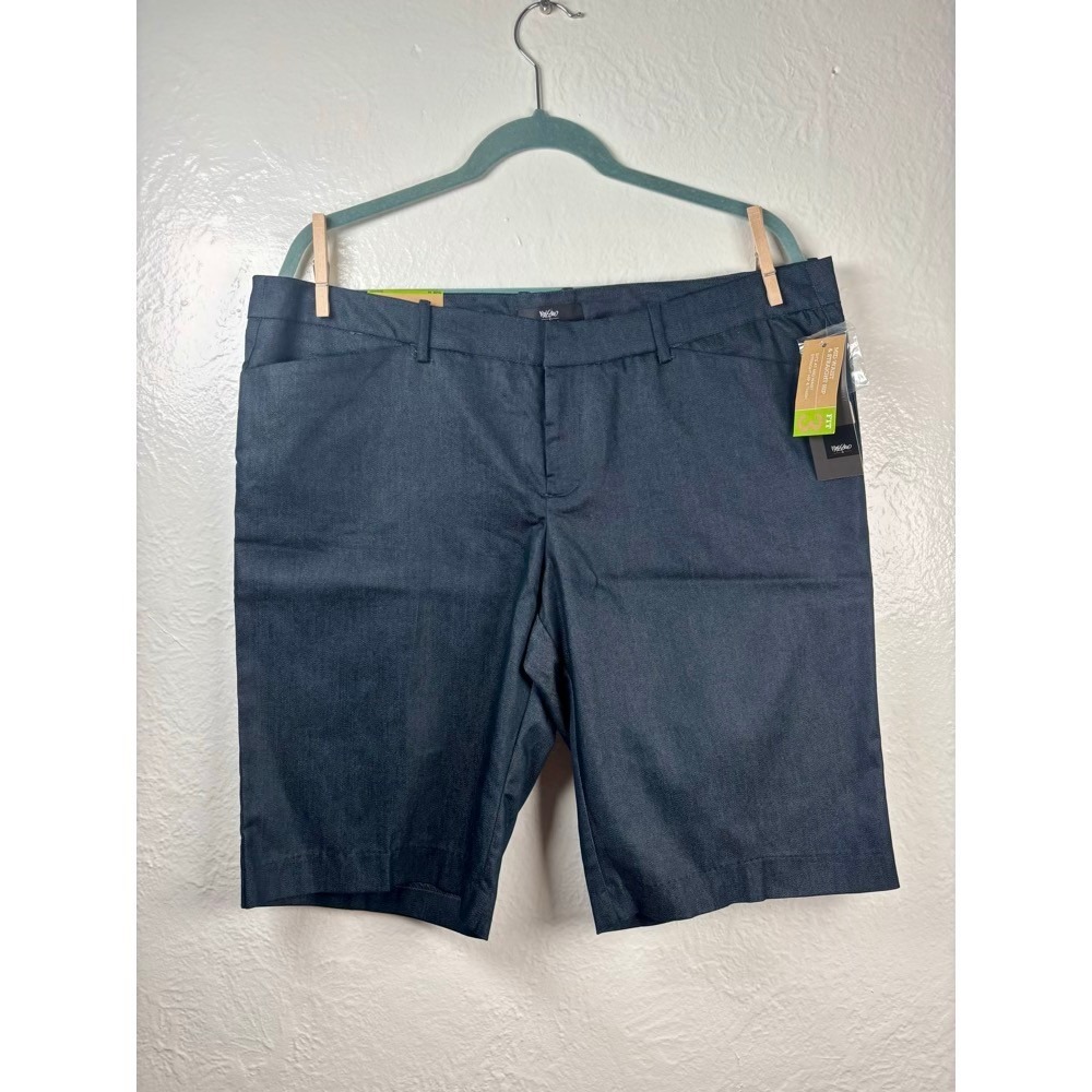 NWT‎ Bermuda Shorts Womens 16 Navy Blue Mid Rise Fit 3 Office Preppy Walking